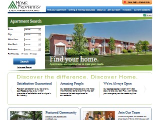 Web site www.homeproperties.com, Pearl Street Apartments
