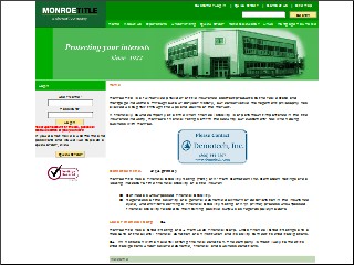 Web site www.monroetitle.com, Monroe Title Insurance Corp