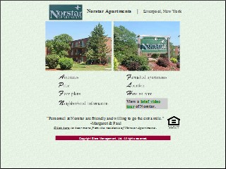 Web site www.norstarapartments.com, Norstar Apartments