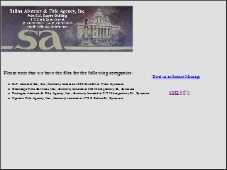 Web site www.satainfo.com, Salina Abstract & Title Inc